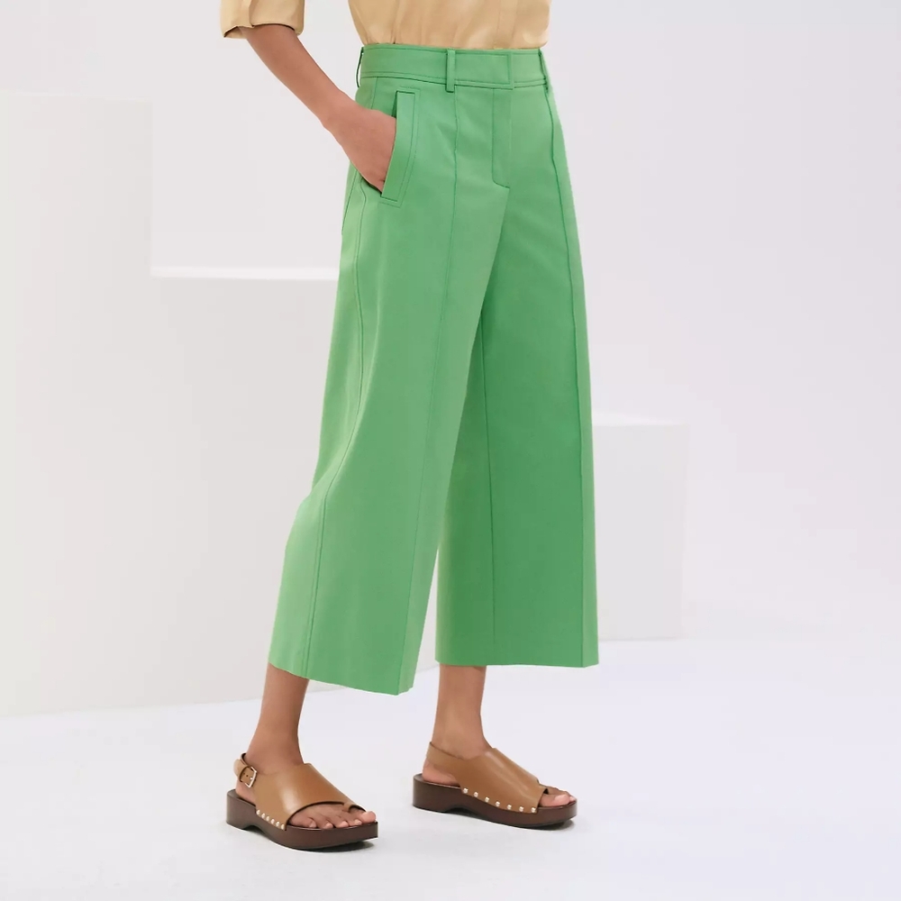 NWT Hermès Vert Opaline Cropped Pants FR sz 36